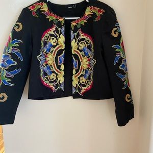 ASOS black embroidered blazer/jacket